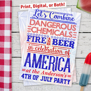 Den 4 juli Independence day Party Humor Inbjudningar