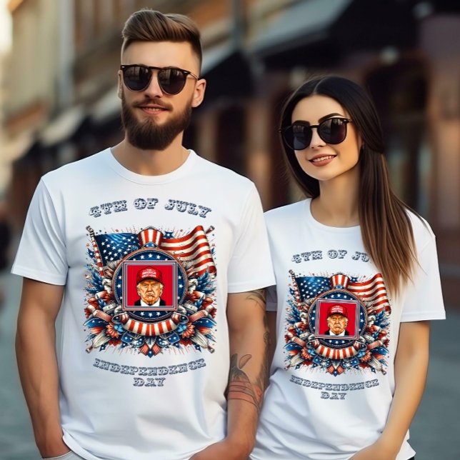 Den 4 juli Independence day president Trump T Shirt (Skapare uppladdad)