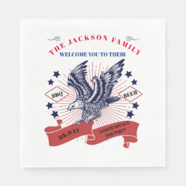 Den 4 juli Independence day. Redigerbar text Pappersservett