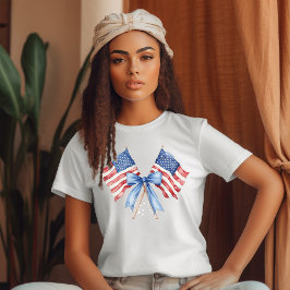 Den 4 juli korsade Flaggor Independence day T Shirt