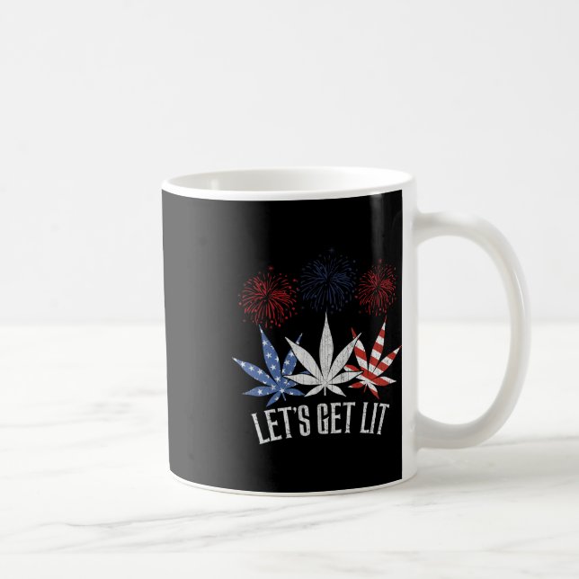 Den 4 juli Låt oss du Lit Ogräs American Flagga Kaffemugg (Höger)