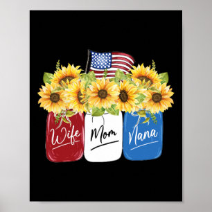 Den 4 juli: Maka Mamma Nana-solrosor till amerikan Poster