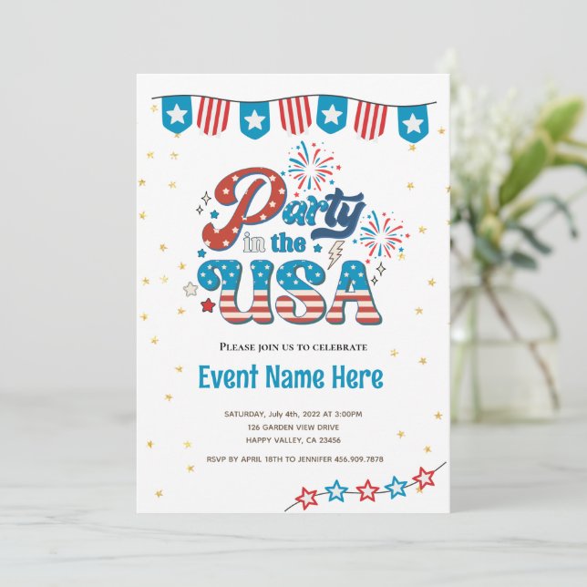 Den 4 juli Party i Förenta staterna, amerikanska V Inbjudningar (Stående Fram)