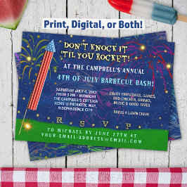 Den 4 juli Party | Rocket Fireworks BBQ Inbjudningar