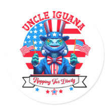 Den 4 juli patriotic iguana Button
