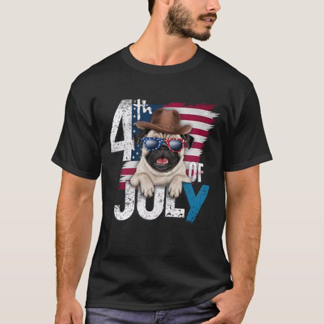 DEN 4 JULI - PUG ÄR ELBRATANDE OBEROENDE T SHIRT (Framsida)