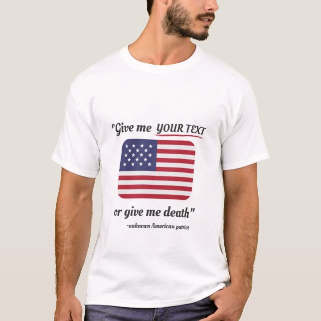 Den 4 juli T-Shirt American Flagga Patriot (Framsida)