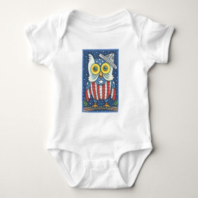 DEN 4 JULI UGGLA BABY JERSEY BODYSUIT White T Shirt (Framsida)