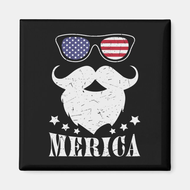Den 4 juli: "Veteranernas dag, patriotisk dag" USA Magnet (Framsidan)