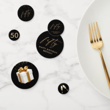 Den 50:e femtionde Eleganten Guld Black Födelsedag