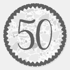 Den 50:e Födelsedagsfesten Terrazzo Struktur - anp Runt Klistermärke