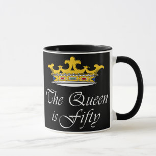 den 50th födelsedagen drottningen är 50! mugg