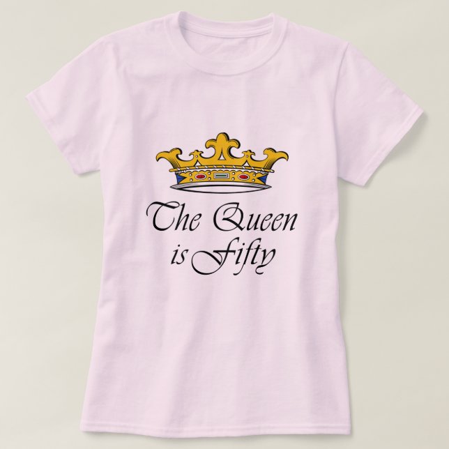 den 50th födelsedagen drottningen är 50! tee (Design framsida)