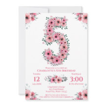 Den 5:e födelsedagsdagen Grönten Foliage Girl Rosa