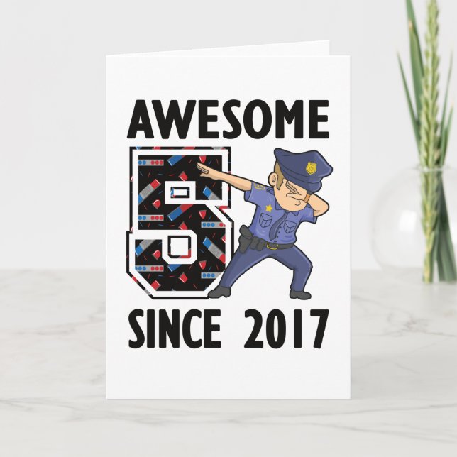 Den 5:e födelsedagstidningen Gift Police Officer B Kort (Framsida)