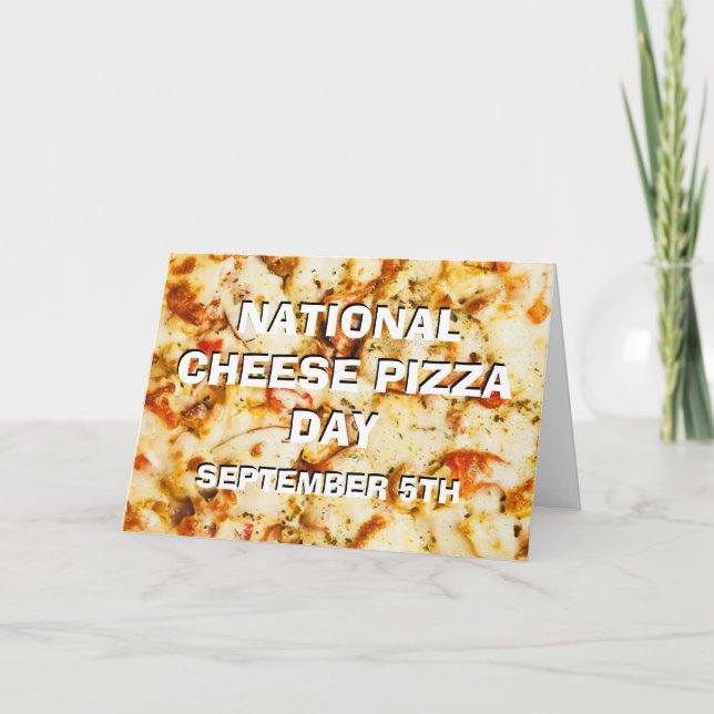 Den 5 september är den nationella ostens Pizzadag Kort (Framsida)