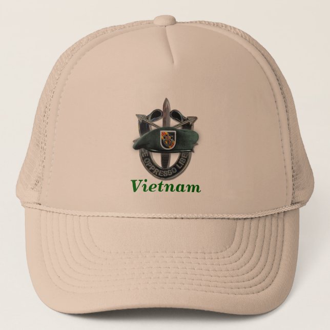 den 5th speciella styrkagruppvapenskölden vietnam truckerkeps (Framsida)