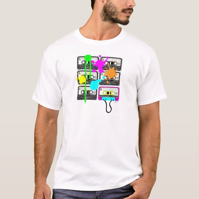 den 80-talSpalt blandningen tejpar manar ljusa T-shirt (Framsida)