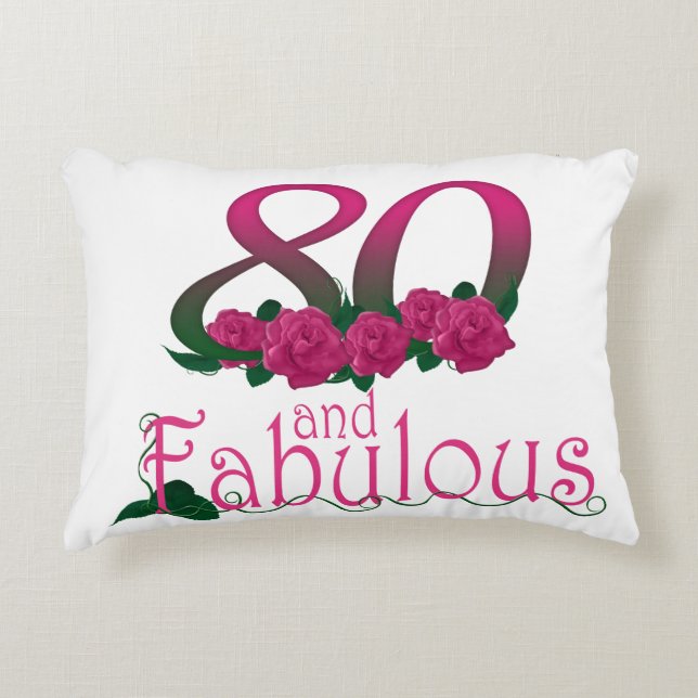den 80th födelsedagbrytningen kudder 16" x 12", prydnadskudde (Framsidan)