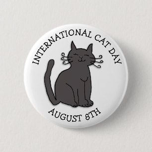 Den 8 augusti är Internationell Kat Day Helgdag Knapp