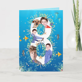 Den 8:e årsdagen under Sea Photo Collage Kort