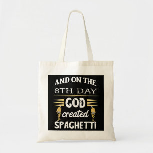 Den 8:e dagen Skapat Gud Spaghetti Tygkasse