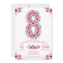 Den 8:e födelsedag Grönten Foliage Girl Rosa Flowe