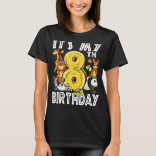 Den 8:e födelsedagen Safari Jungle Zoo Birthday Pa T Shirt