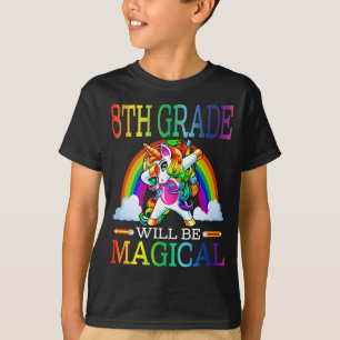 Den 8:e Klass Magic Unicorn First Day of School Gi T Shirt