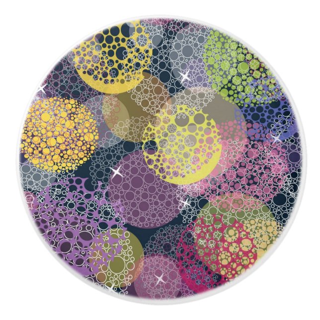 Den abstrakt gulliga polkaen pricker cirklar knopp (Framsidan)