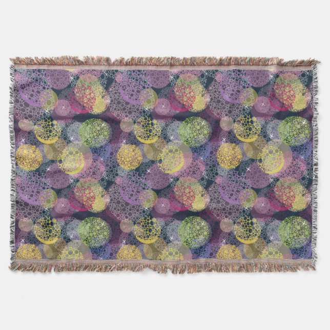 Den abstrakt gulliga polkaen pricker cirklar mysfilt (Framsidan)