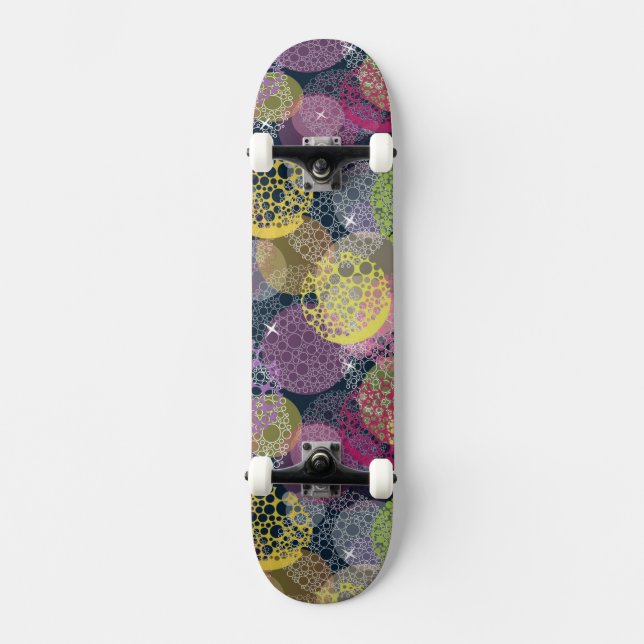 Den abstrakt gulliga polkaen pricker cirklar old school skateboard bräda 18 cm (Framsida)