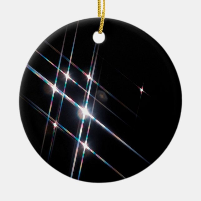 Den abstrakt kristallen reflekterar matrisen julgransprydnad keramik (Framsidan)