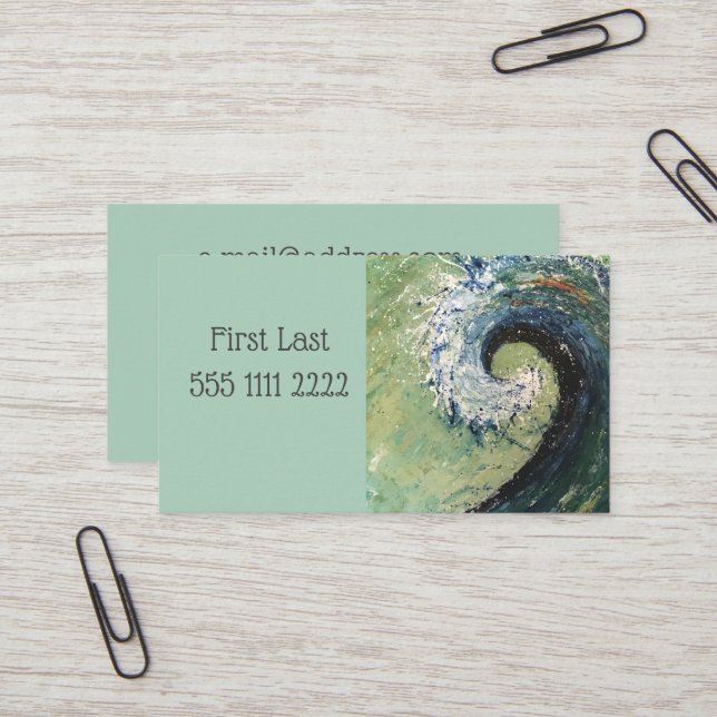 Den abstrakt stranden vinkar konstmålning visitkort (Fram/Back In Situ)