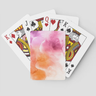 Den abstrakt vattenfärgen räcker målad bakgrund 3 spelkort