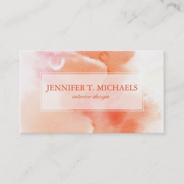 Den abstrakt vattenfärgen räcker målad bakgrund 6 visitkort (Framsida)