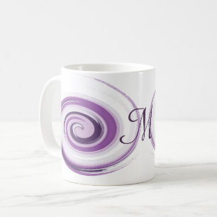 Den abstrakt violeten borstar slår spiral. kaffemugg