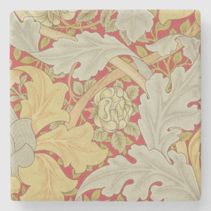 Den Acanthuslöv och vilden steg på en crimson Underlägg Sten