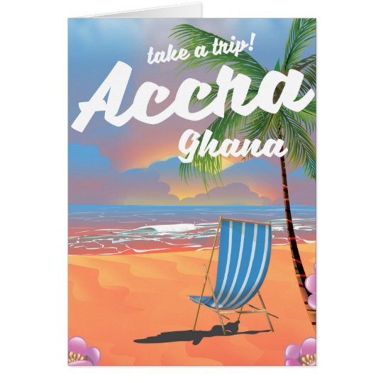 Den Accra Ghana stranden reser affischen Hälsningskort
