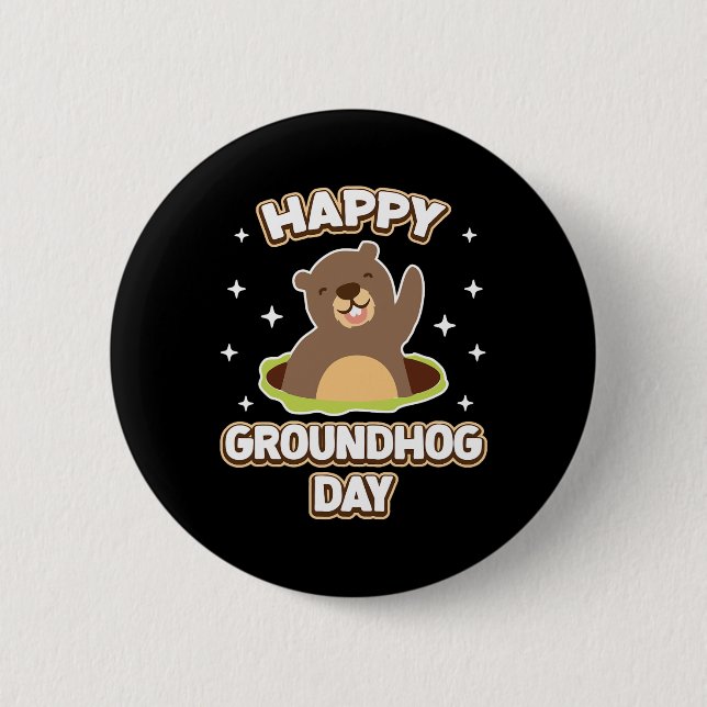 Den ädla Lycklig Groundhog-dagen 2025 Knapp (Framsida)