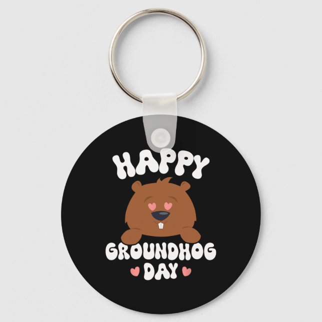 Den ädla Lycklig Groundhog Day 2025 3 Nyckelring (Framsida)