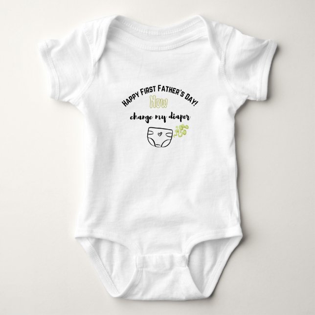 Den ädlande första Far-dagen Baby Bodykostym T Shirt (Framsida)