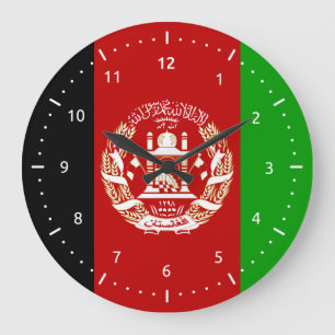 Den afghanska flaggaväggen tar tid på stor klocka