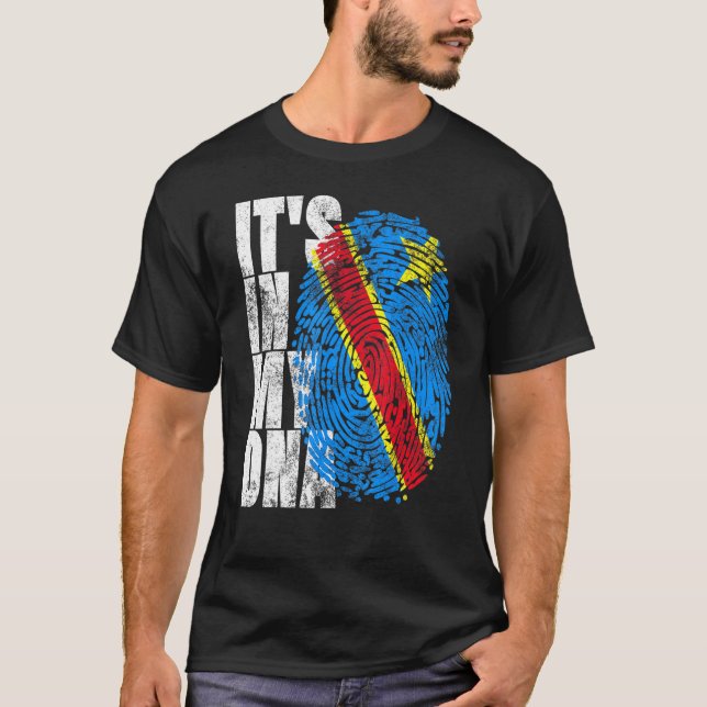 Den afrikanska Afro Tee Drc Dr Congo i mitt Dna Co (Framsida)
