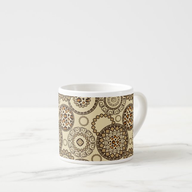 Den afrikanska cheetahen flår mönster 3 espressomugg (Framsida höger)