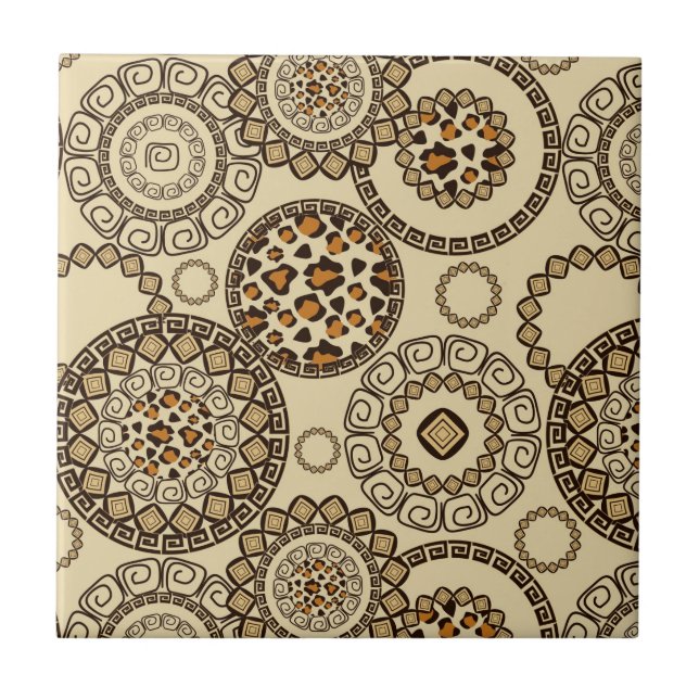 Den afrikanska cheetahen flår mönster 3 kakelplatta (Framsidan)