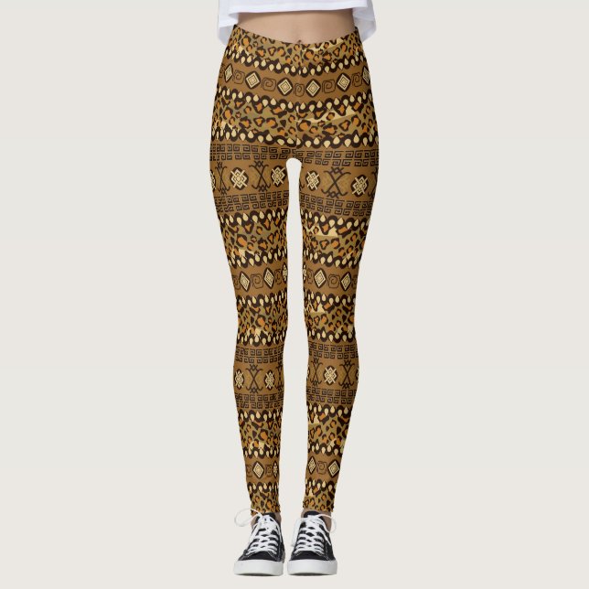 Den afrikanska cheetahen flår mönster leggings (Framsida)
