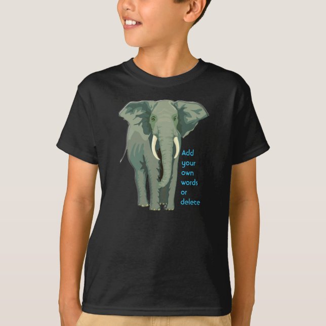 Den afrikanska elefanten lurar Hanes Tagless Tee Shirt (Framsida)