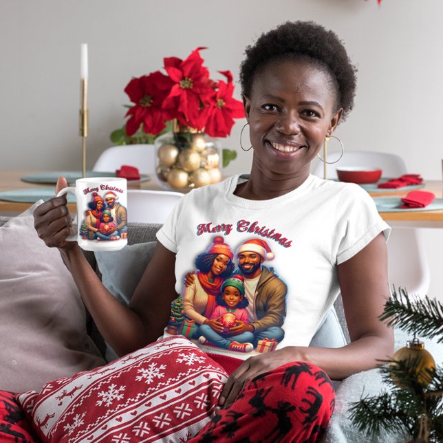 Den afrikanska familjen God jul T Shirt (Skapare uppladdad)