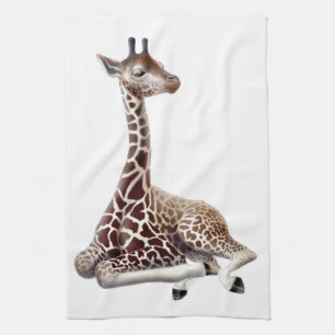Den afrikanska giraffet på vilar kökshandduken kökshandduk